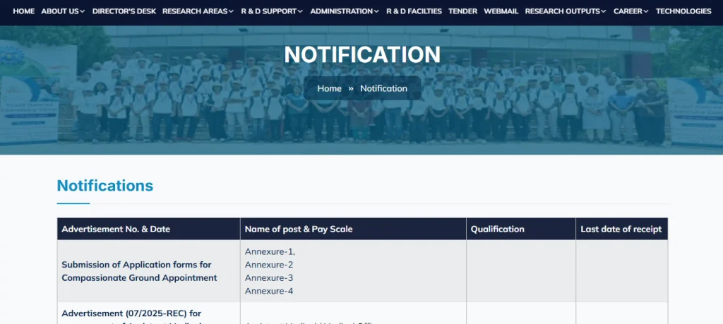 CSIR NEIST website homepage of CSIR NEIST MTS and Driver Recruitment 2026