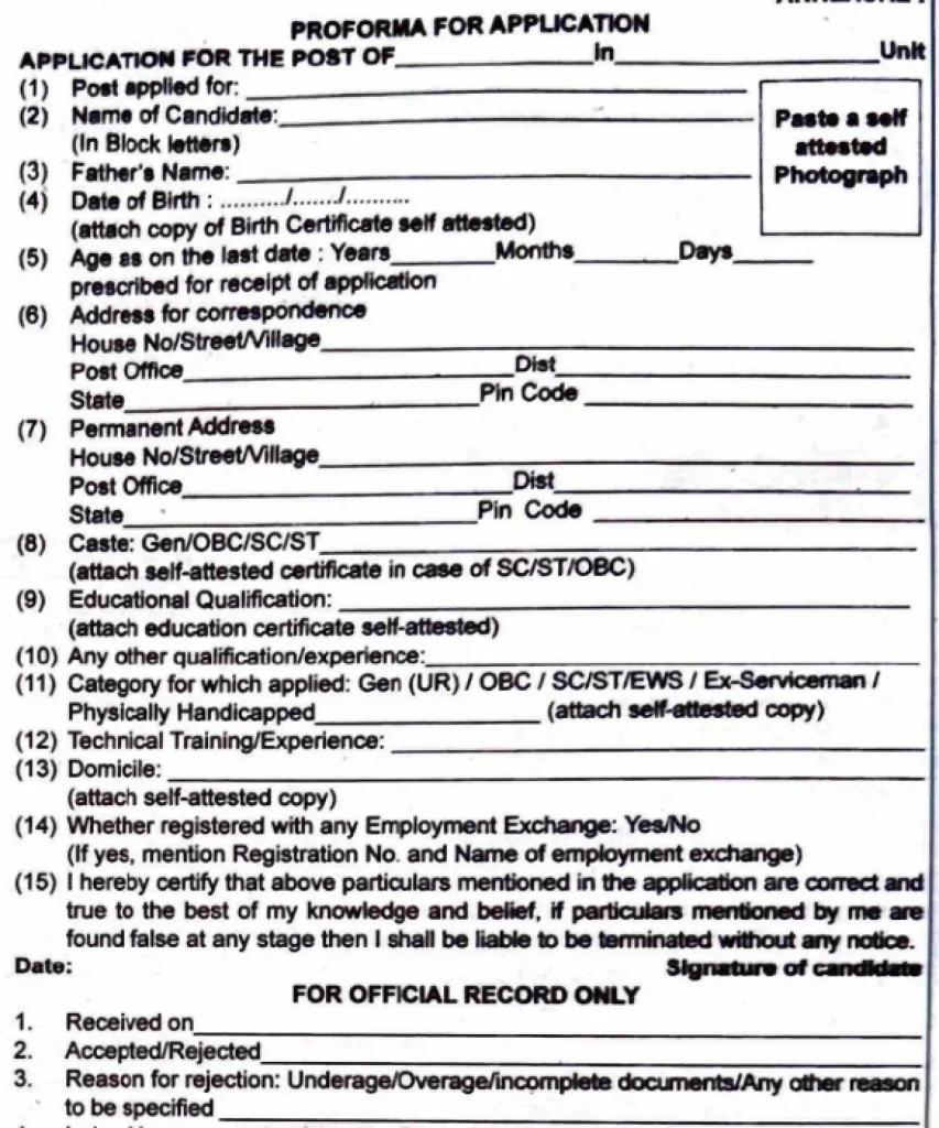 Form Image of Indian Air Force IAF Group C Civilian Recruitment 2026