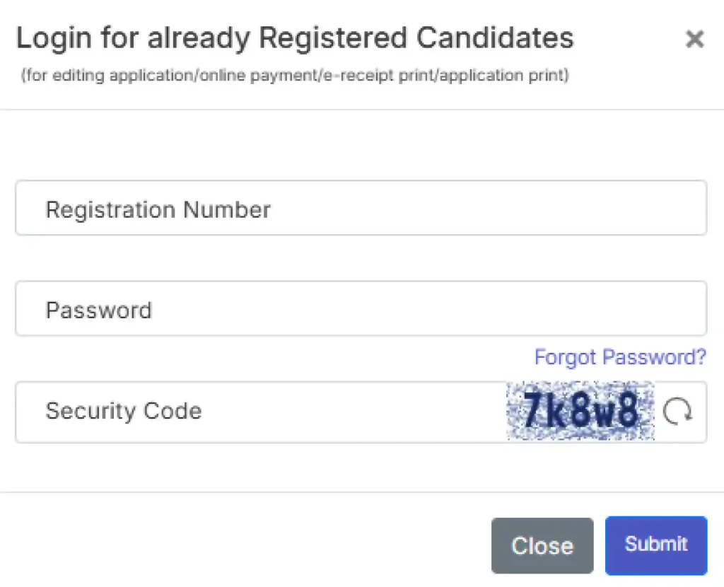 Login form image for RBI Officers Grade B Recruitment 2026