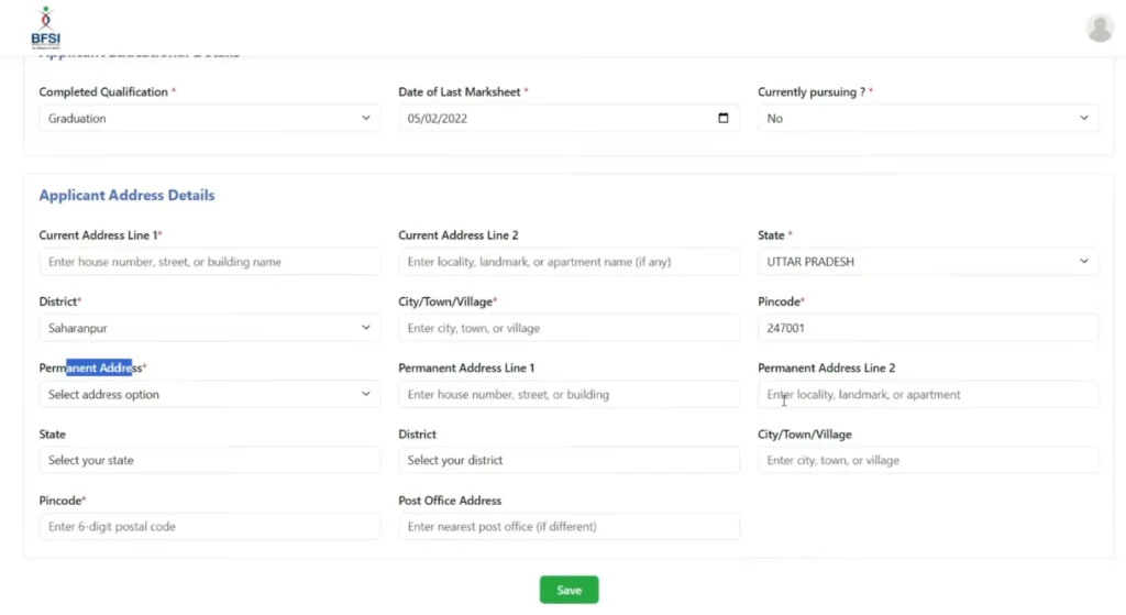 Add address for Bank of India Apprentice Recruitment 2026