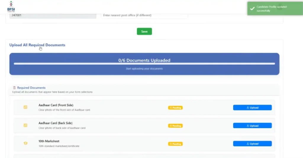 Upload dowcumnet images for Bank of India Apprentice Recruitment 2026