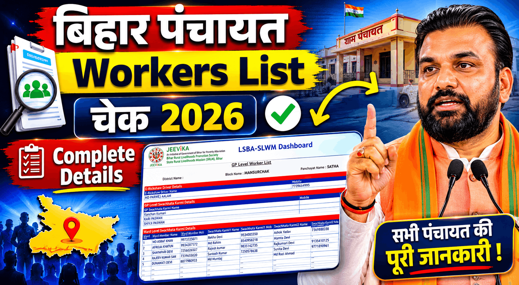 Bihar Panchayat Workers List Check 2026 Bihar Panchayat Workers List Check 2026