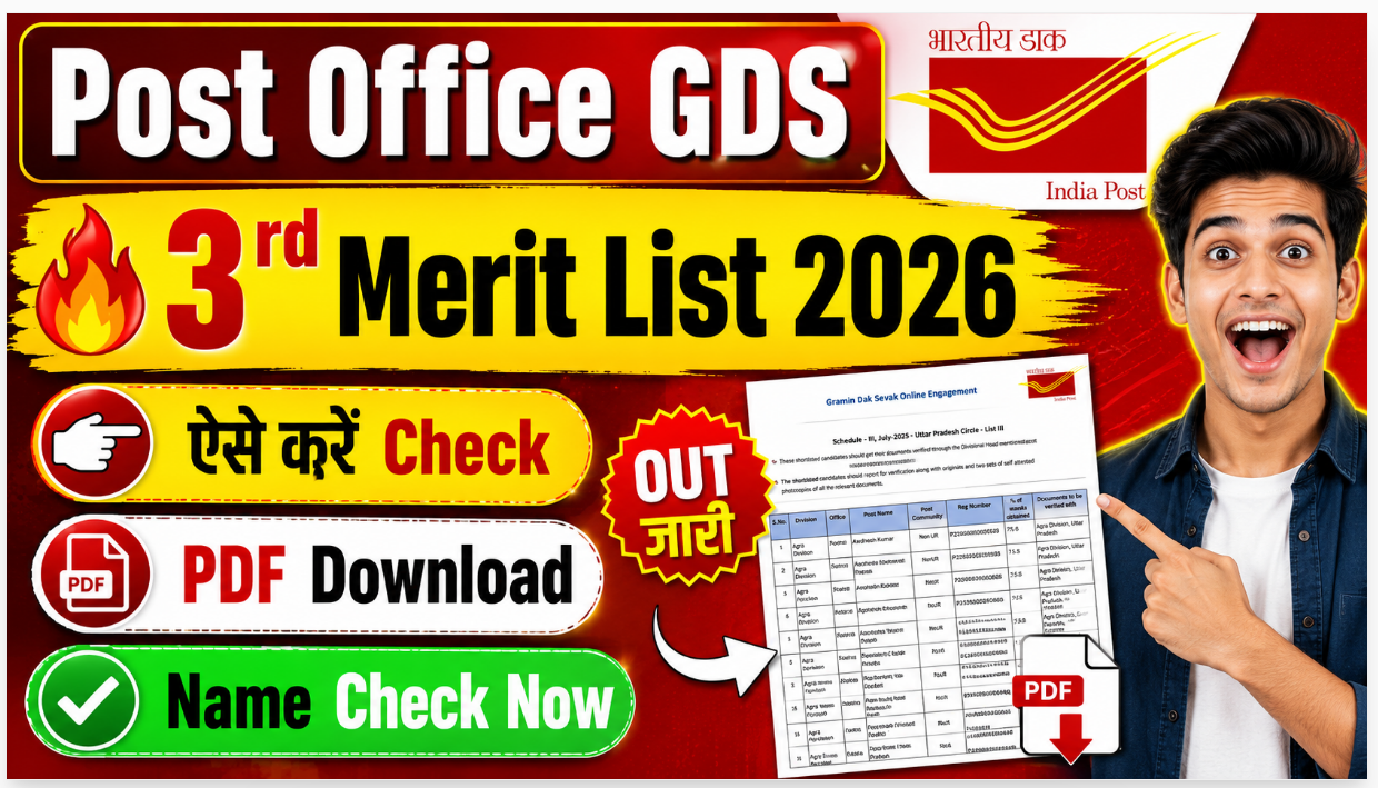 Post Office GDS 3rd Merit List 2026