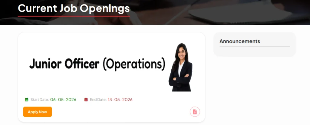Apply option for South Indian Bank Junior Officer Recruitment 2026