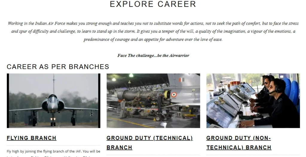 Career otipn for Indian Air Force AFCAT 02/2026