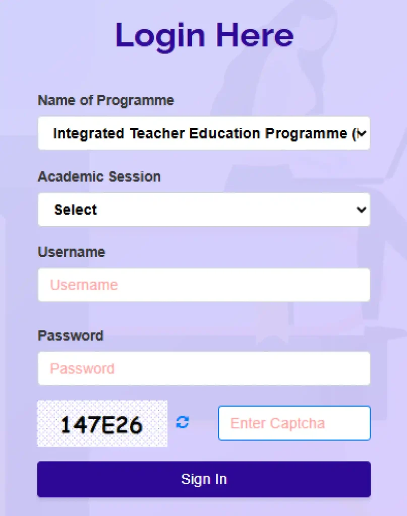 Login image for NCTE Online Application For 2027-28