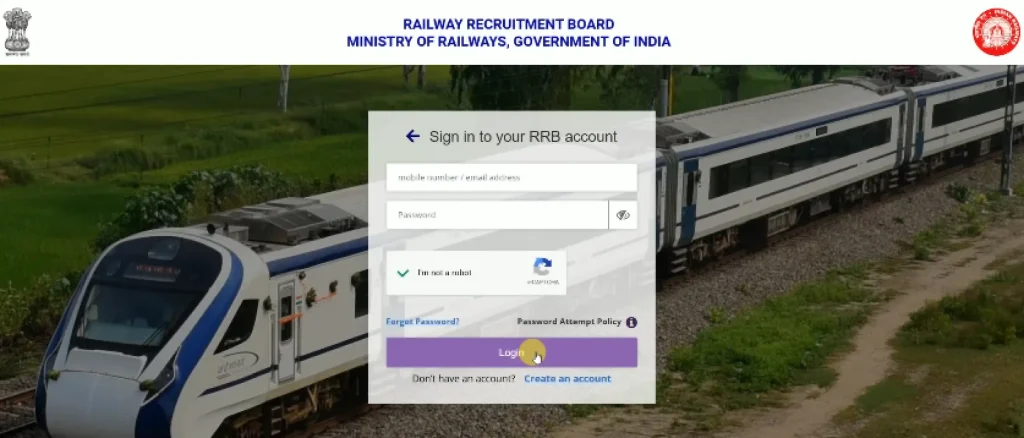 Login RRB ALP Recruitment 2026-27 step 5