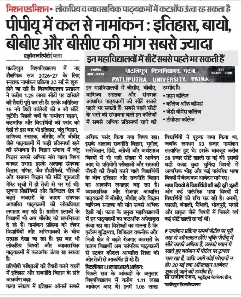 PPU UG Admission 2026-30