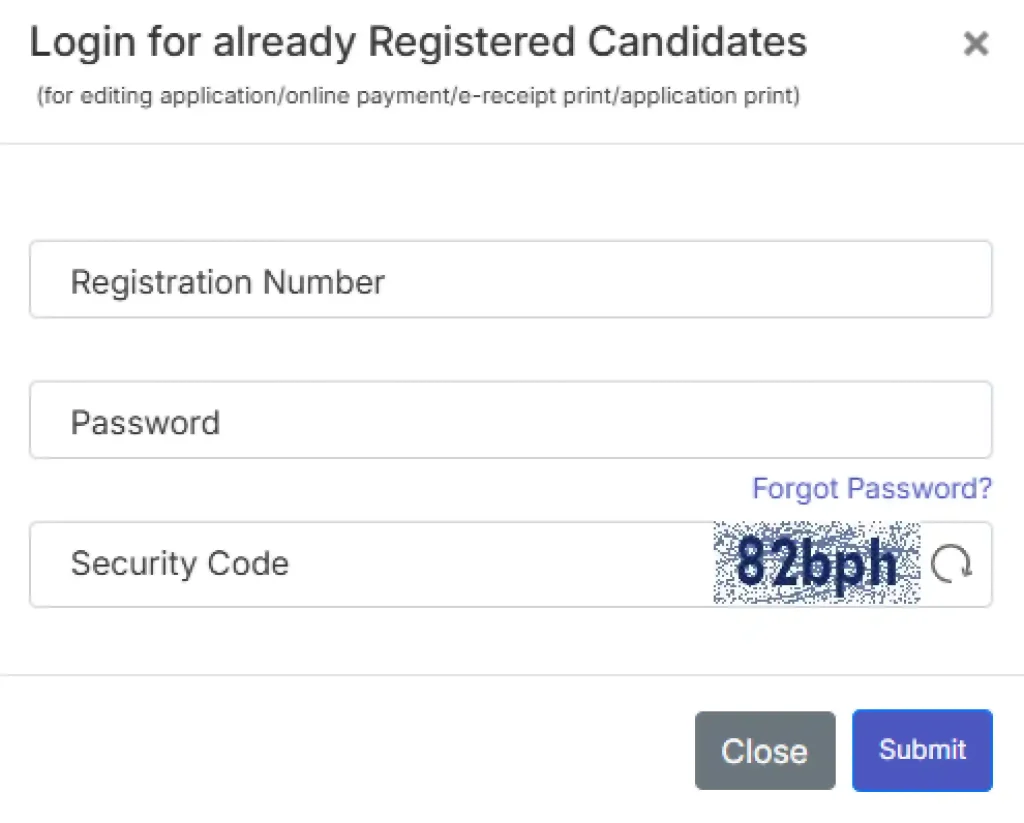 NALCO Non-Executive Recruitment 2026 Login form for SBI Apprentice Recruitment 2026
