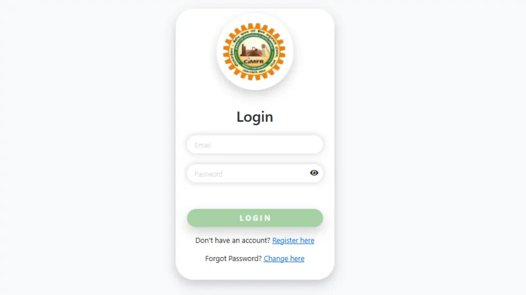 Login form for CSIR CIMFR Technician Recruitment 2026