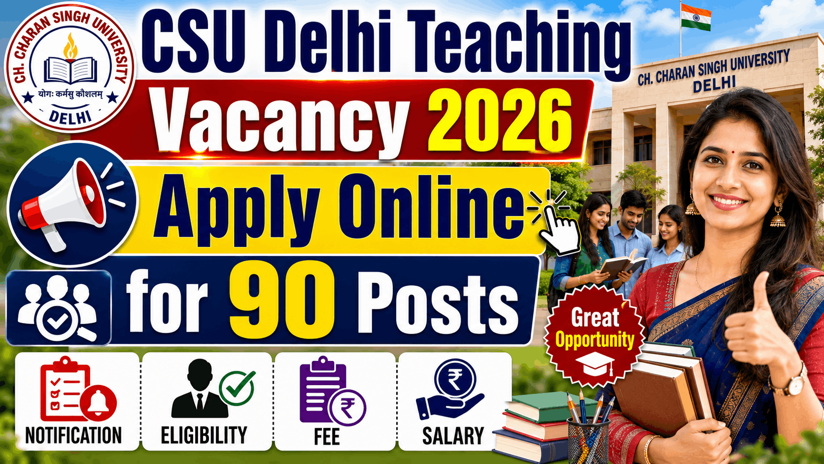 CSU Delhi Teaching Vacancy 2026