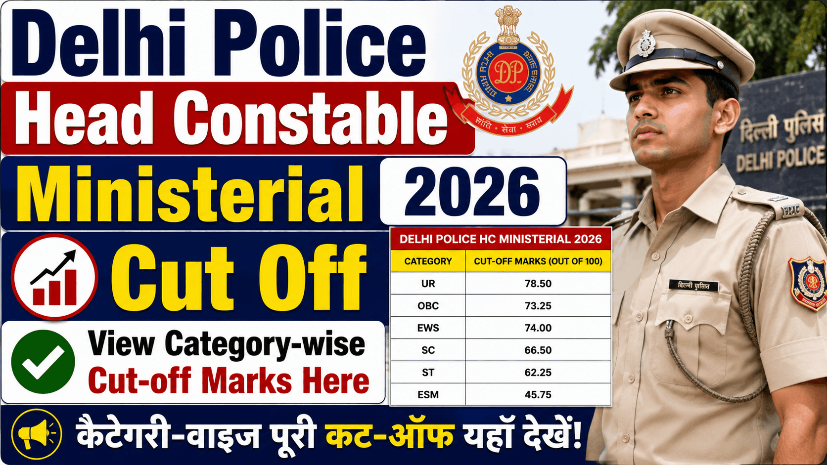 Delhi Police Head Constable Ministerial Cut Off 2026 Delhi Police Head Constable Ministerial Cut Off 2026