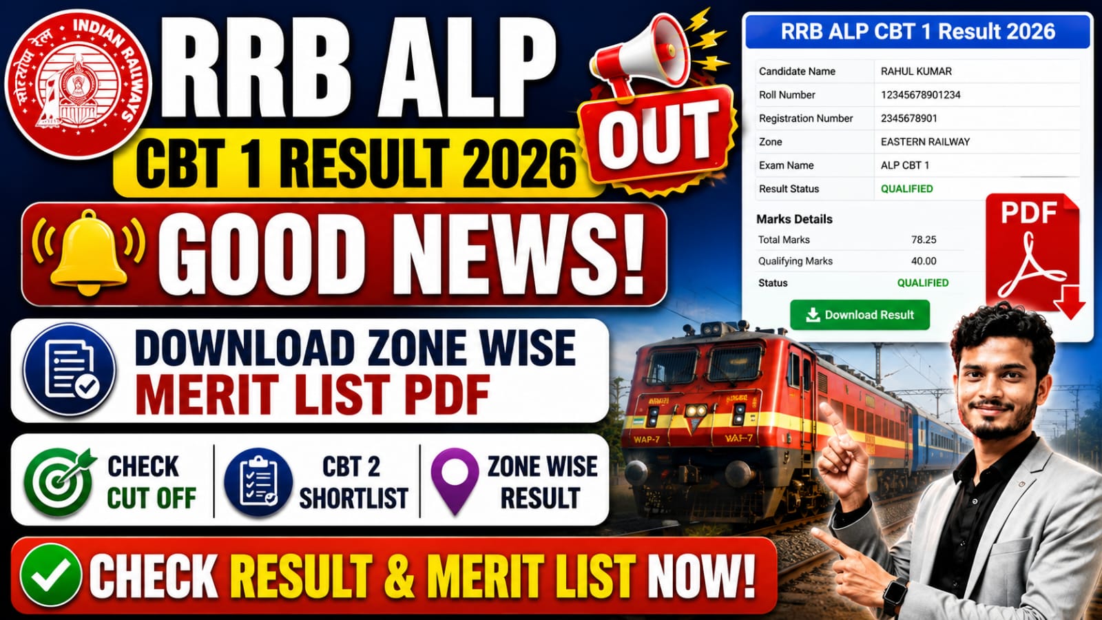 RRB ALP CBT 1 Result 2026