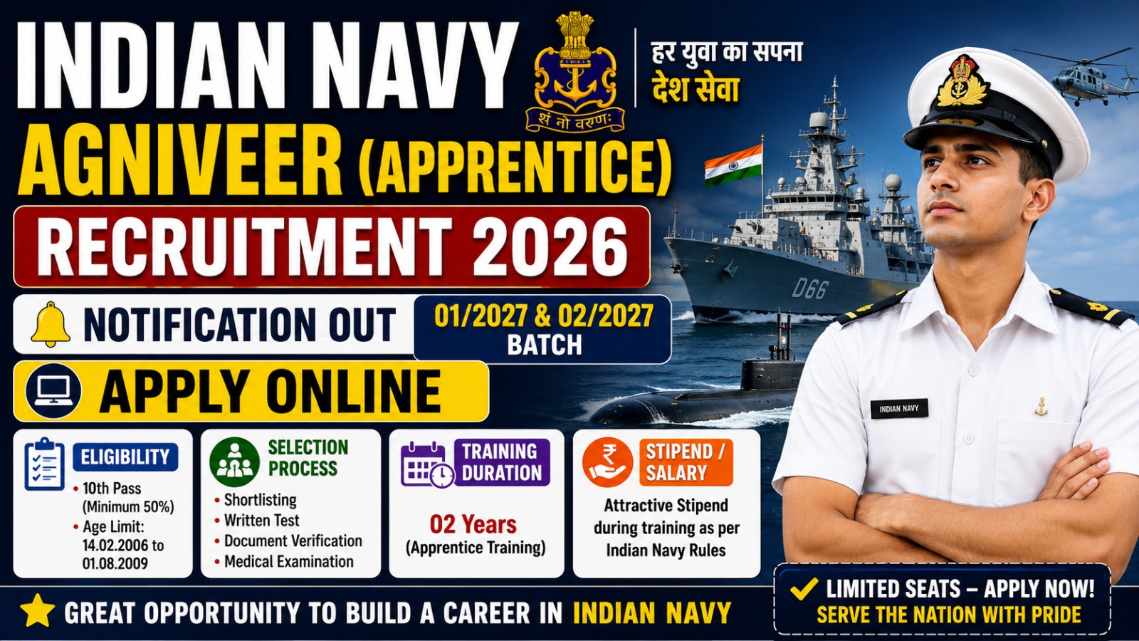Indian Navy Agniveer (Apprentice) Recruitment 2026