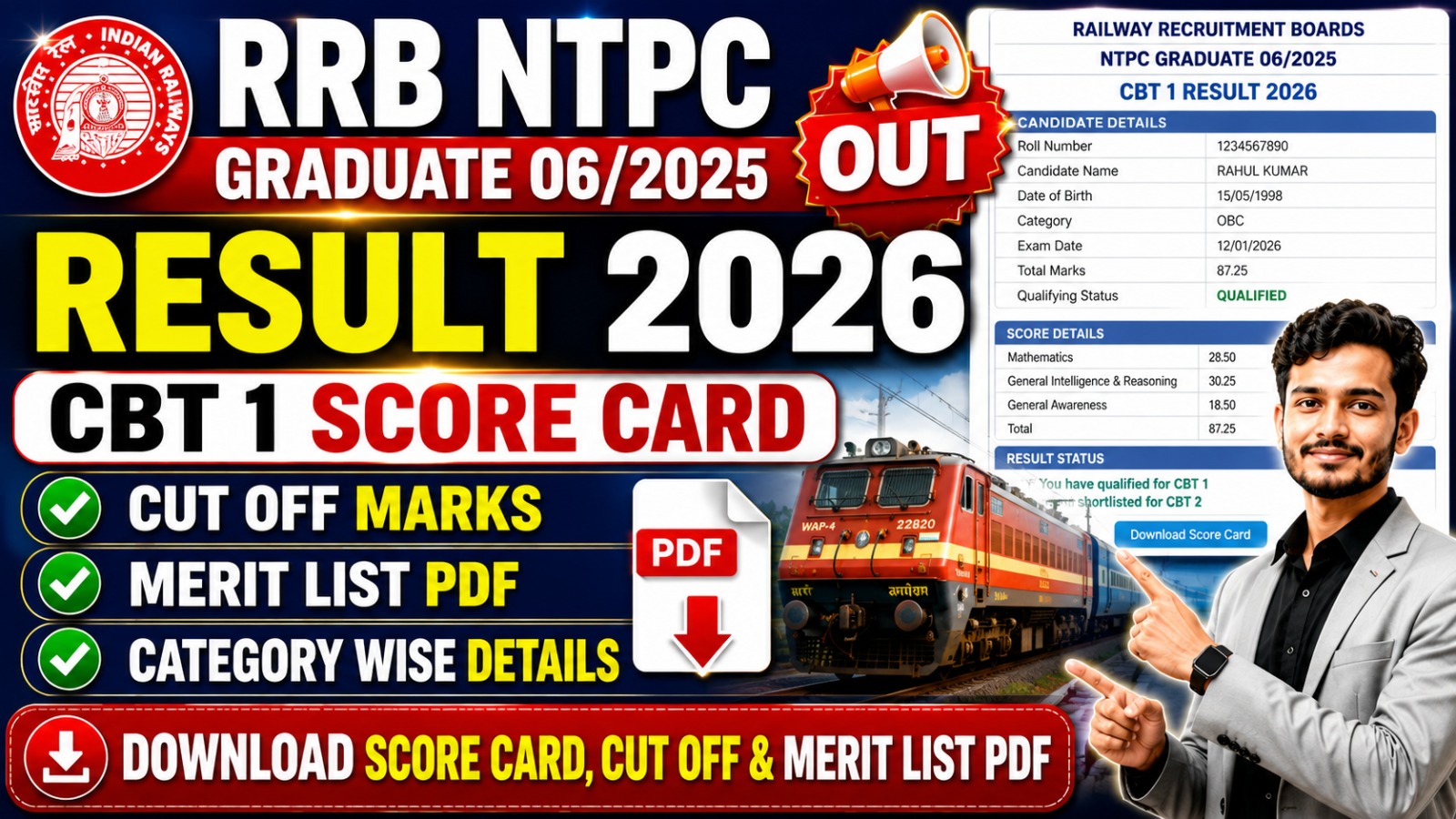 RRB NTPC Graduate 06/2025 Result 2026