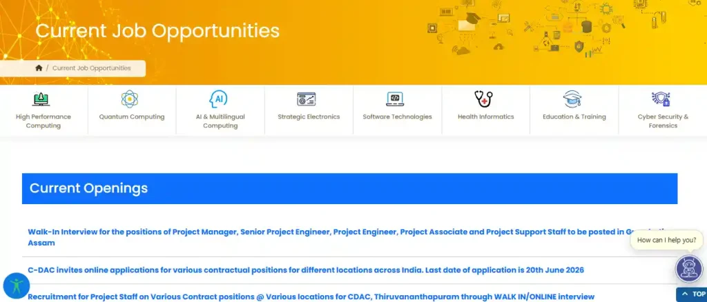 PM Vishwakarma Yojana 2026 Apply option for CDAC Recruitment 2026