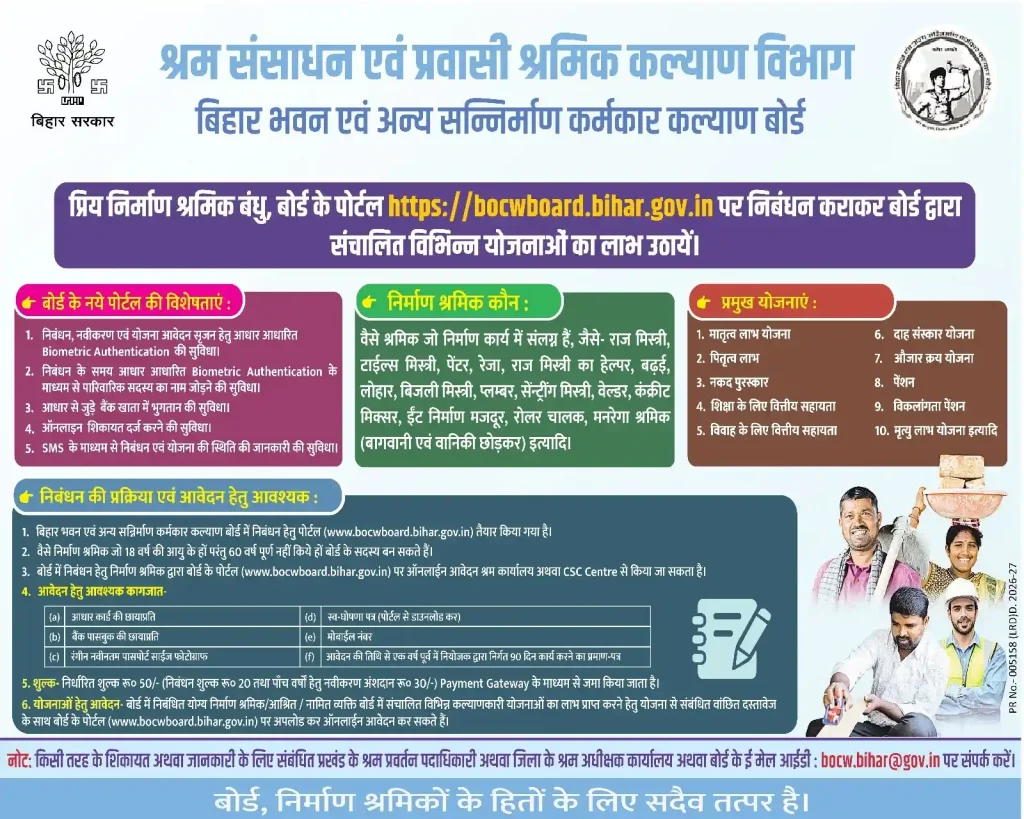 Bihar Labour Card Online Apply 2026 Notificaiton image of Bihar Labour Card Online Apply 2026