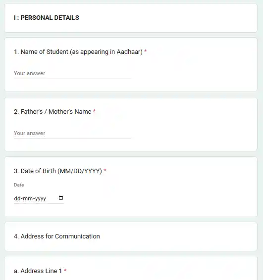 Add personal details for NABARD Internship 2026