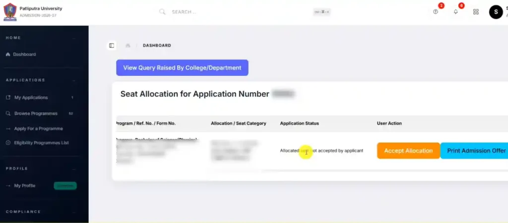 information of PPU UG Merit List 2026-30