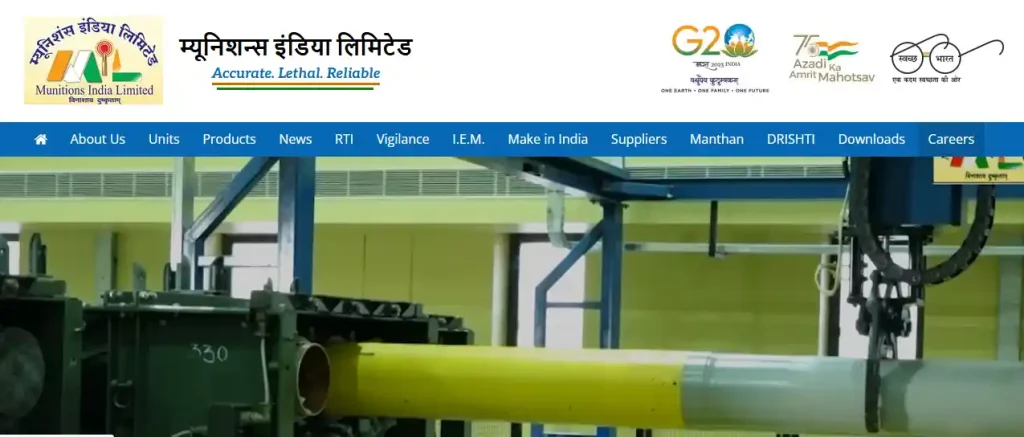 Munitions india Official website image of Ordnance Factory Chanda Apprentices Recruitment 2026