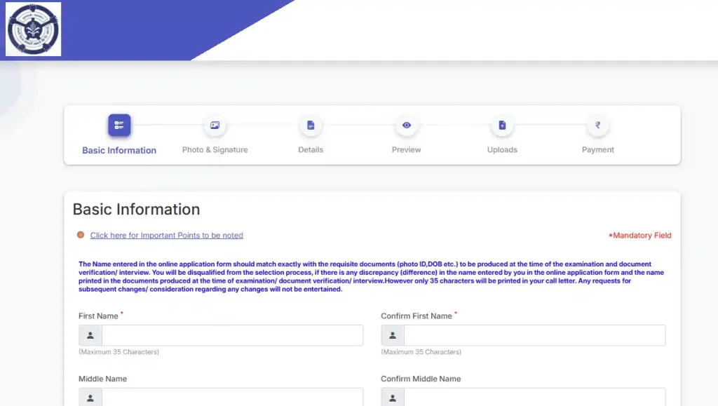 Registration form image of Sangli DCC Bank Clerk Recruitment 2026