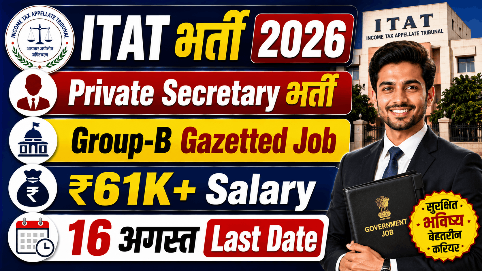 ITAT Private Secretary Recruitment 2026