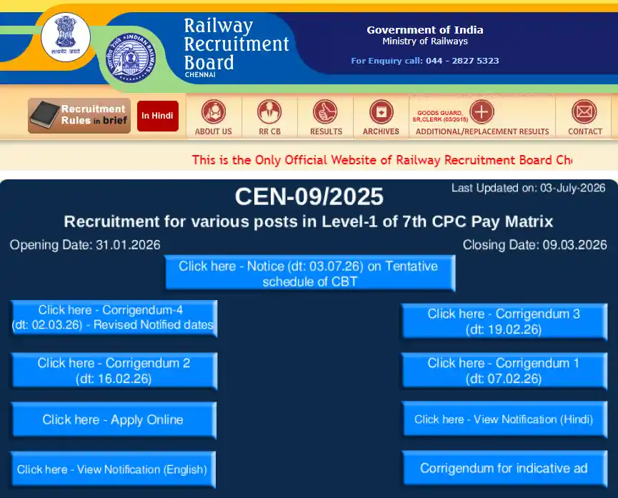 Group D section for RRB Group D Admit Card 2026