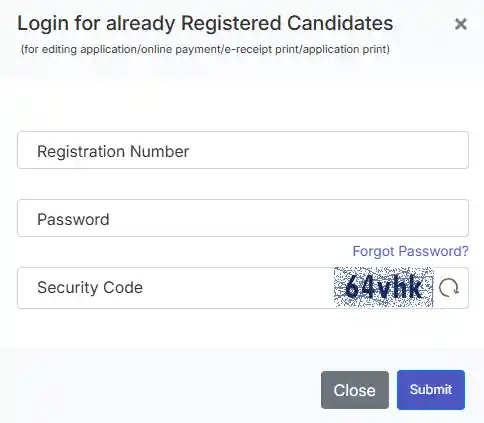 Login form for IBPS PO Recruitment 2026