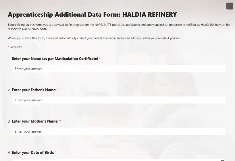 Mirco soft form link for IOCL Haldia Apprentice Recruitment 2026