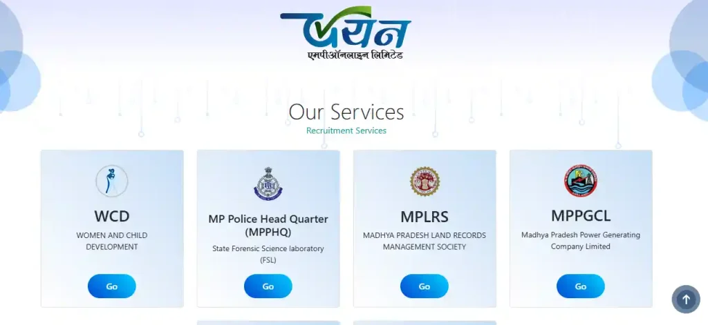Chayan MP website homepage of MP Anganwadi Worker and Helper Vacancy 2026