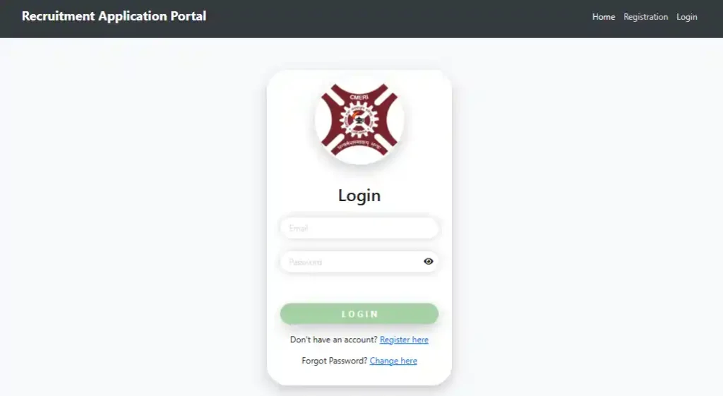 Login form image of CSIR-CMERI Technician Recruitment 2026