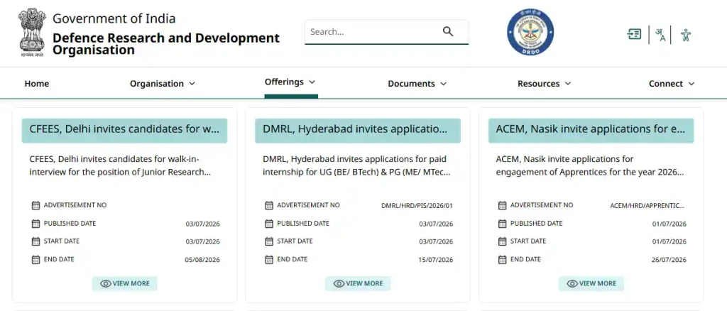 ACEM, Nasik invite applications for engagement of Apprentices option for DRDO ACEM Apprentice Recruitment 2026