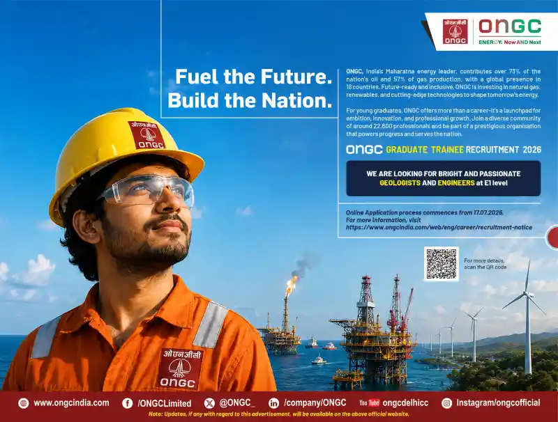 Short Notice image of ONGC Graduate Trainee Recruitment 2026