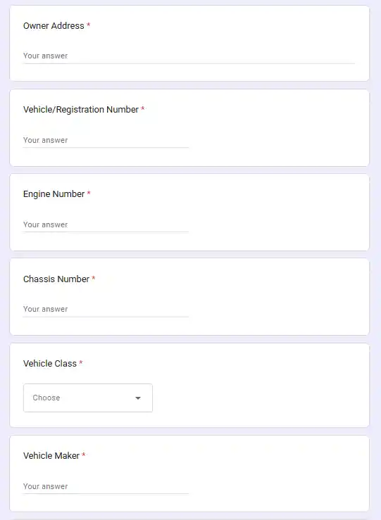Fill the vehicle owner details for Bihar Electric Vehicle Subsidy Apply Online 2026
