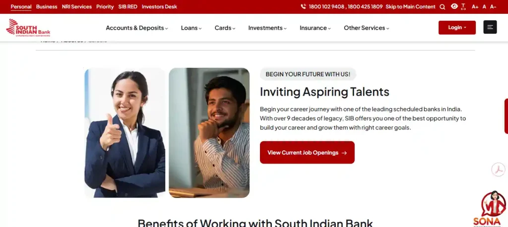 Current Job Opening option for South Indian Bank PO Recruitment 2026