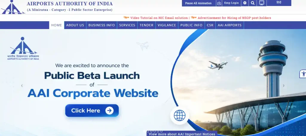 AAI Recruitment 2026 AAI website image for AAI Recruitment 2026