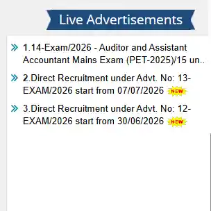 Live Advertisment section for UPSSSC FSL Recruitment 2026